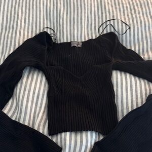 Urban Outfitters Black Ribbed Knit Top